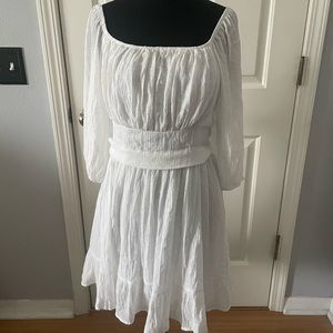White XL Summer Dress 35% Polyester 65% Viscose
